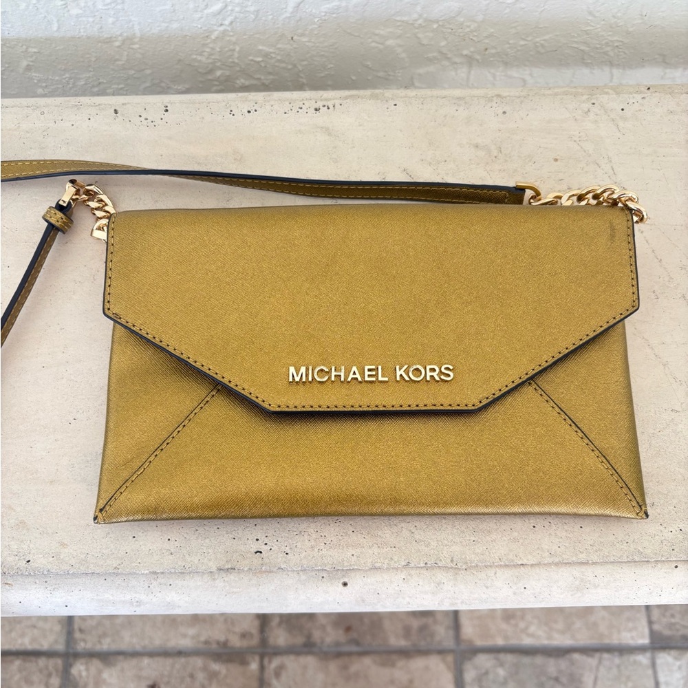 Michael Kors Metallic Gold Crossbody Bag